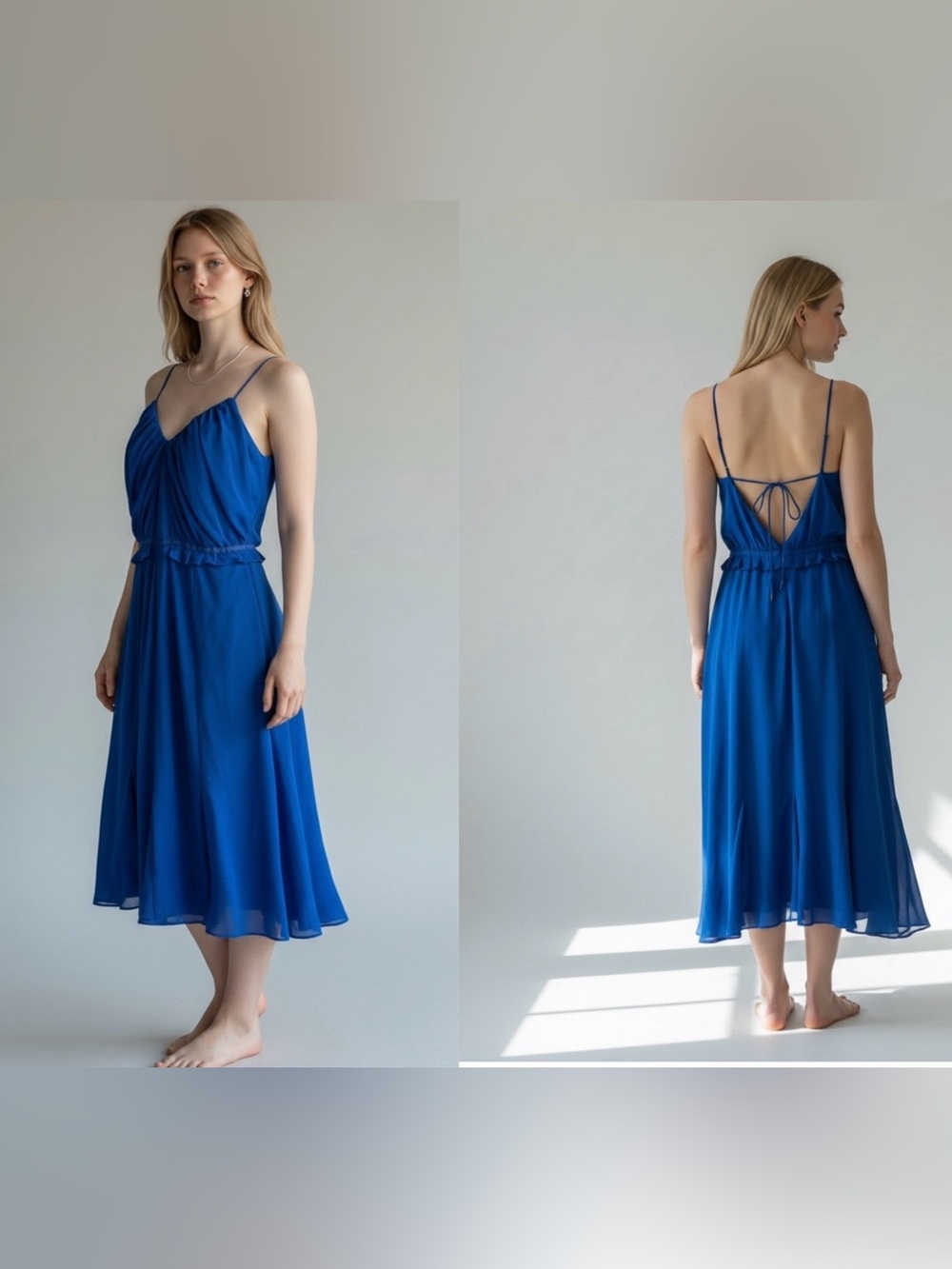 Club Monoco Open Back Fluted Hem Midi Dress Size 10 Cocktail Evening Wedding